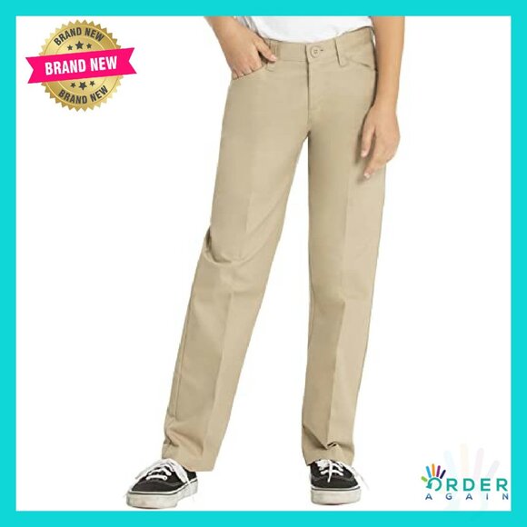 Low Rise Adjustable Waist Pant Classic Preppy School Uniform Style - Picture 2 of 5